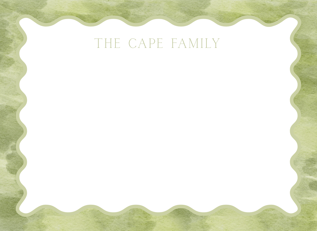 Green Watercolor Notecard