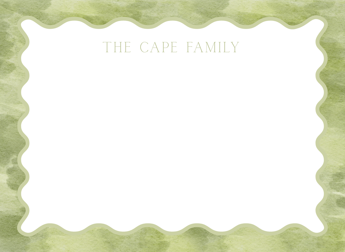 Green Watercolor Notecard