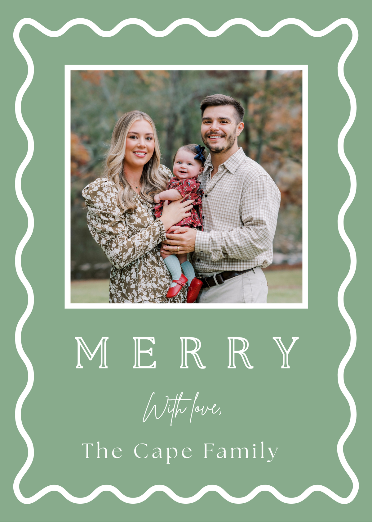 Merry Scalloped Christmas Card