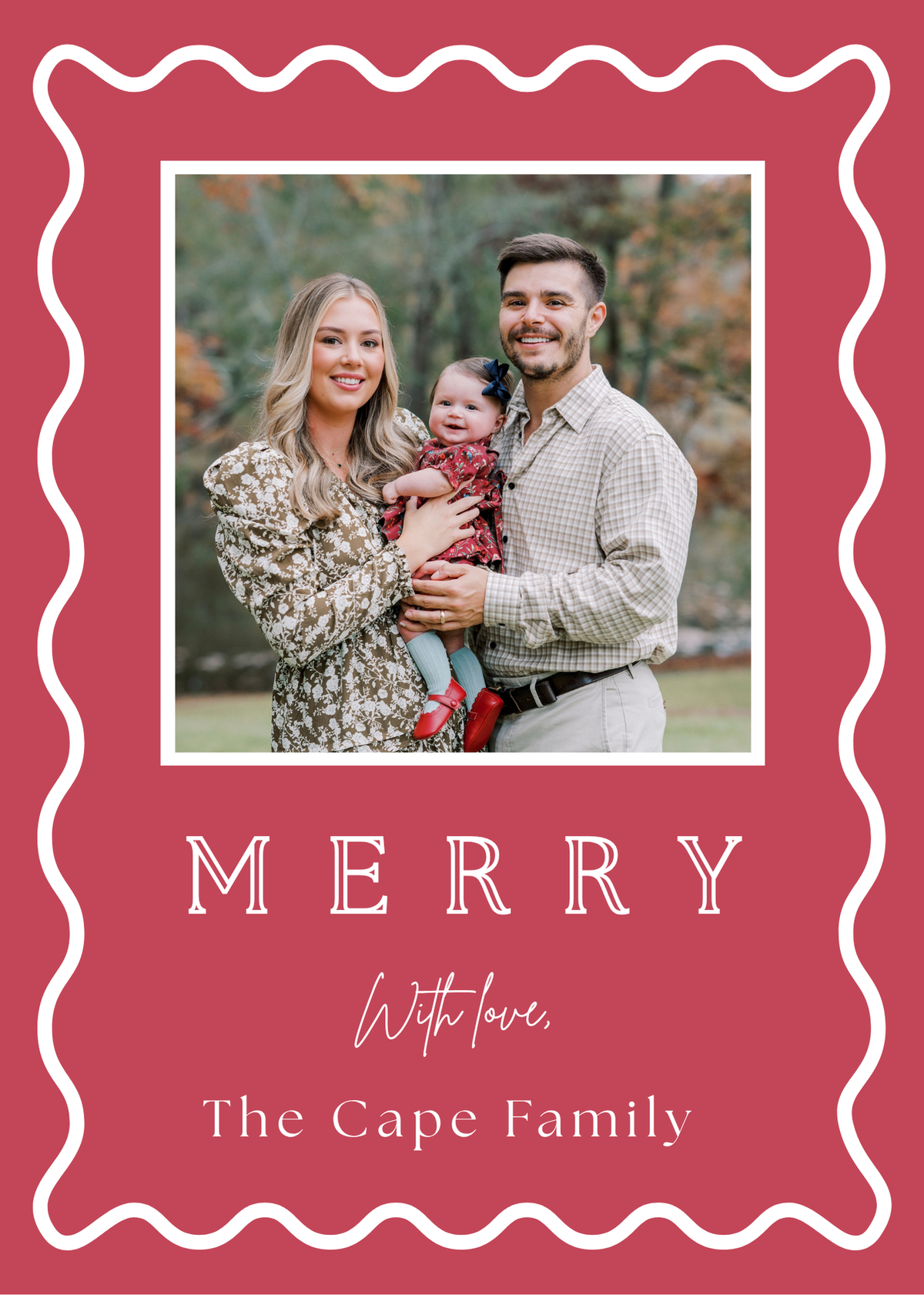 Merry Scalloped Christmas Card