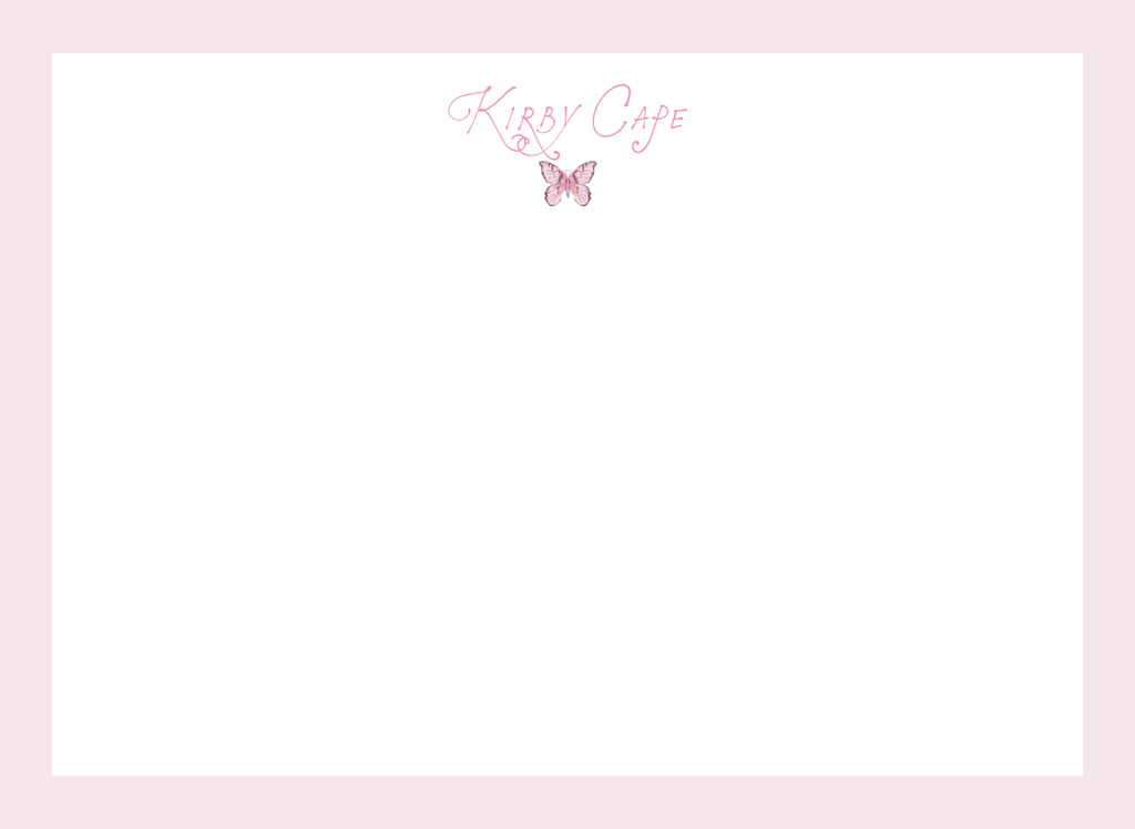 Pink Floral Butterfly Notecard