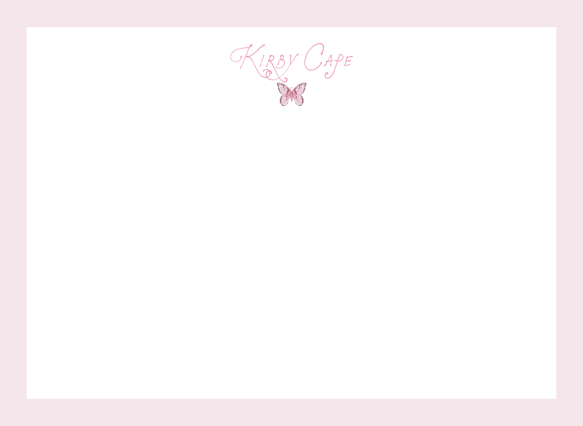 Pink Floral Butterfly Notecard